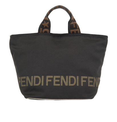 Small Shopping Bag, &pound;295, Handbags, Black, Canvas, Front view
